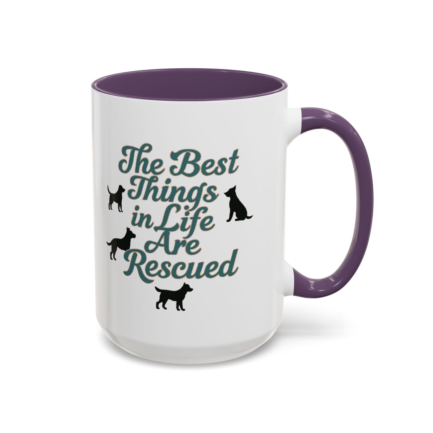 Rescue Dog Coffee Mug, Pet Lover Gift, Animal Adoption Mug, Inspirational Tea Cup, Dog Mom Mug, Black Handle Coffee Cup