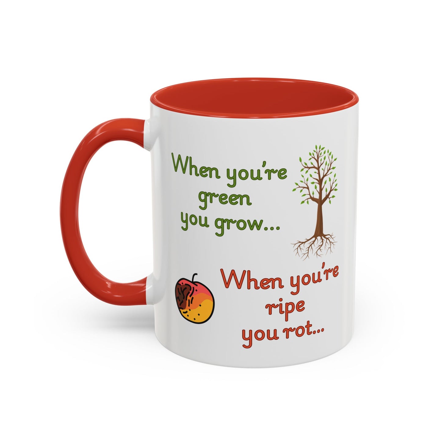 Inspirational Coffee Mug, Motivational Gift, Green and Ripe Quote, Nature Lover's Essential, Funny Office Mug