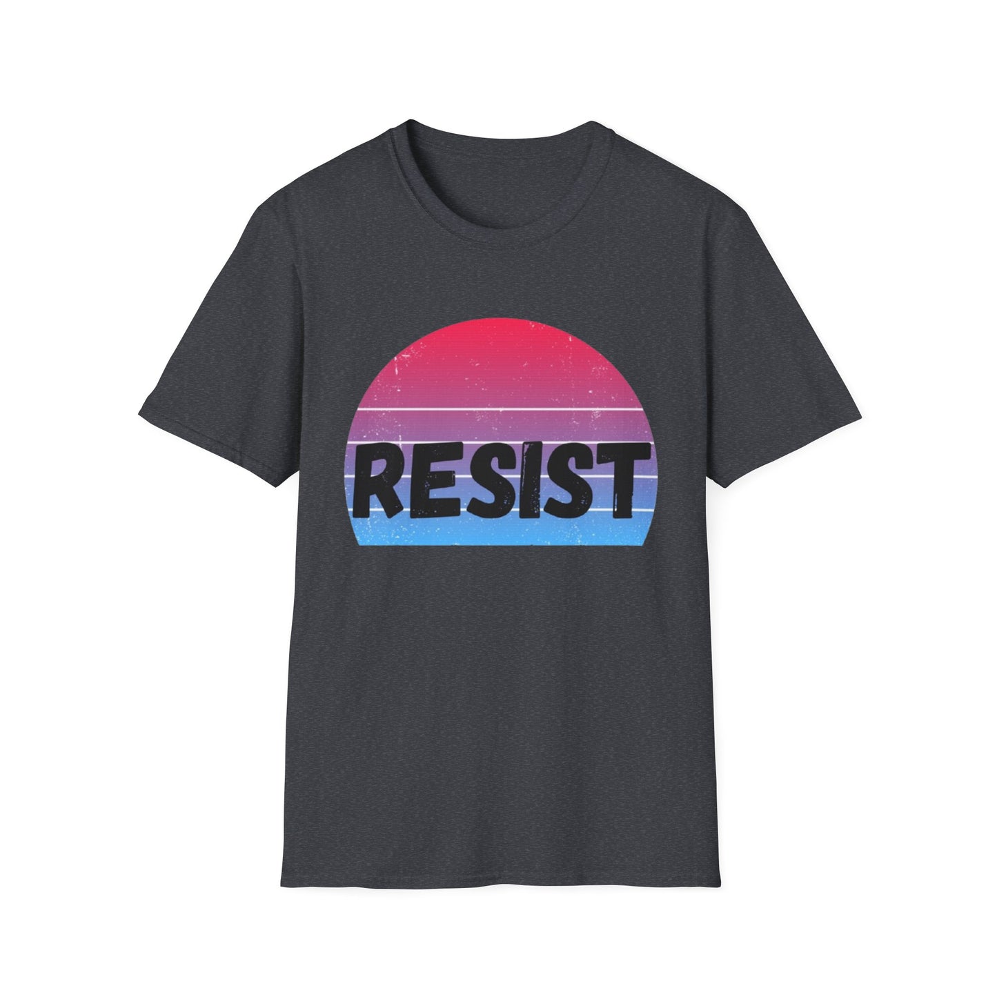 Retro Resist Unisex Softstyle T-Shirt - Bold Graphic Tee for Activists