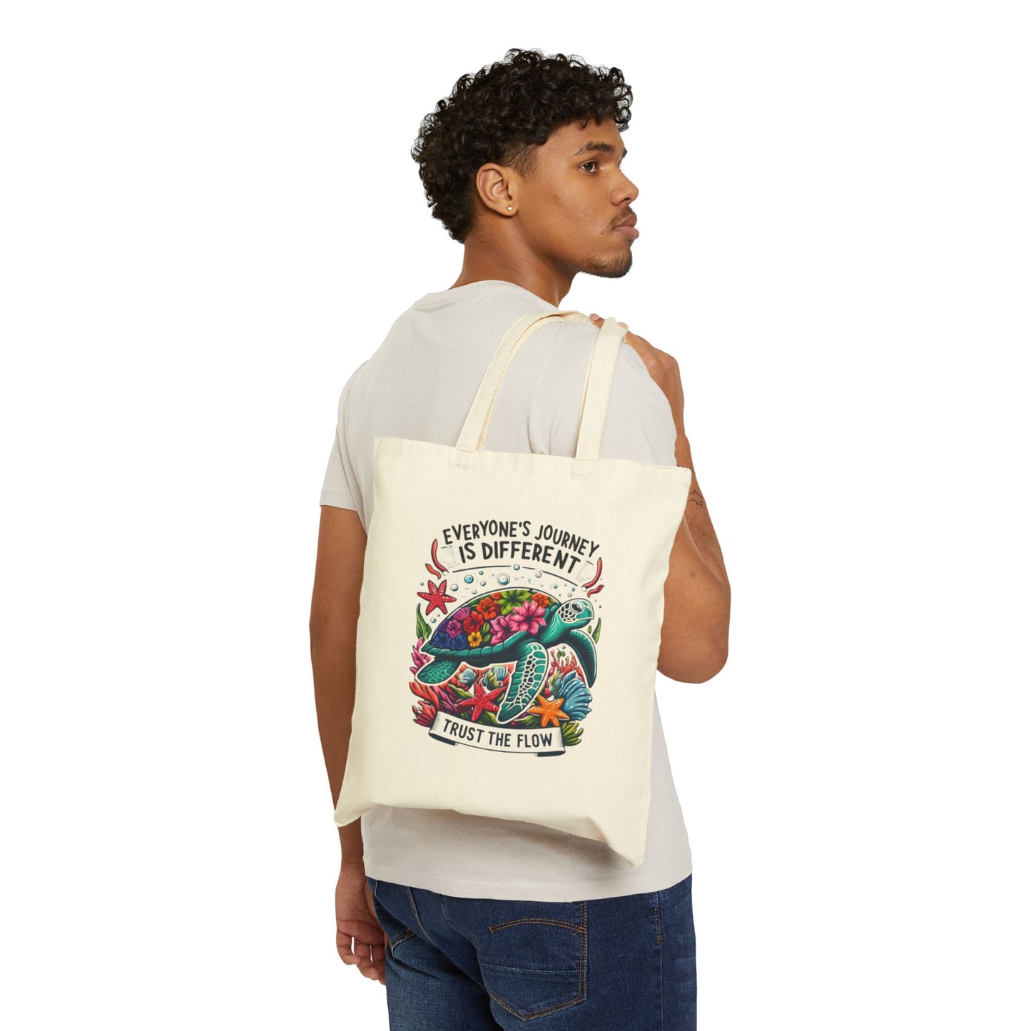 Eco-Friendly Canvas Tote Bag - "Everyone's Journey is Different | Trust the Flow" Design