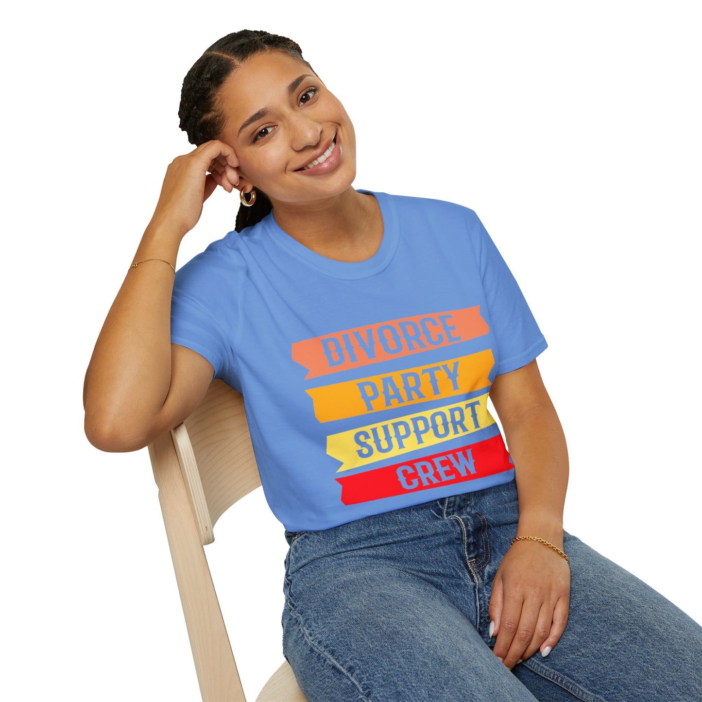 Divorce Party Support Crew T-Shirt | Unisex Softstyle Tee for Celebrating New Beginnings