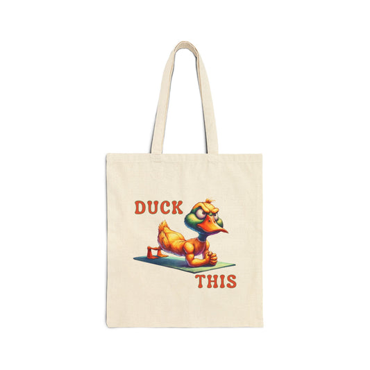 Funny Duck This Cotton Canvas Tote Bag, Eco-Friendly Shopping Bag, Reusable Tote, Gift for Duck Lovers, Beach Bag, Casual Carryall
