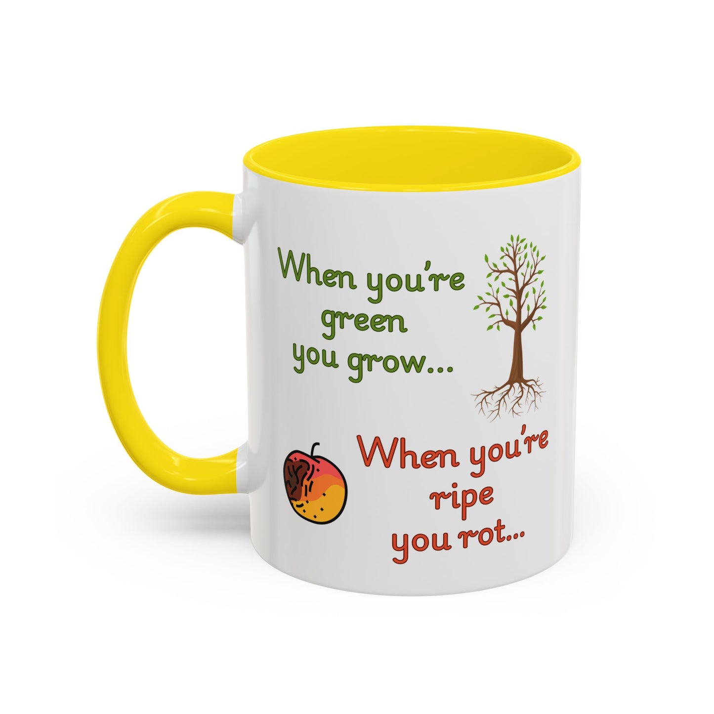 Inspirational Coffee Mug, Motivational Gift, Green and Ripe Quote, Nature Lover's Essential, Funny Office Mug