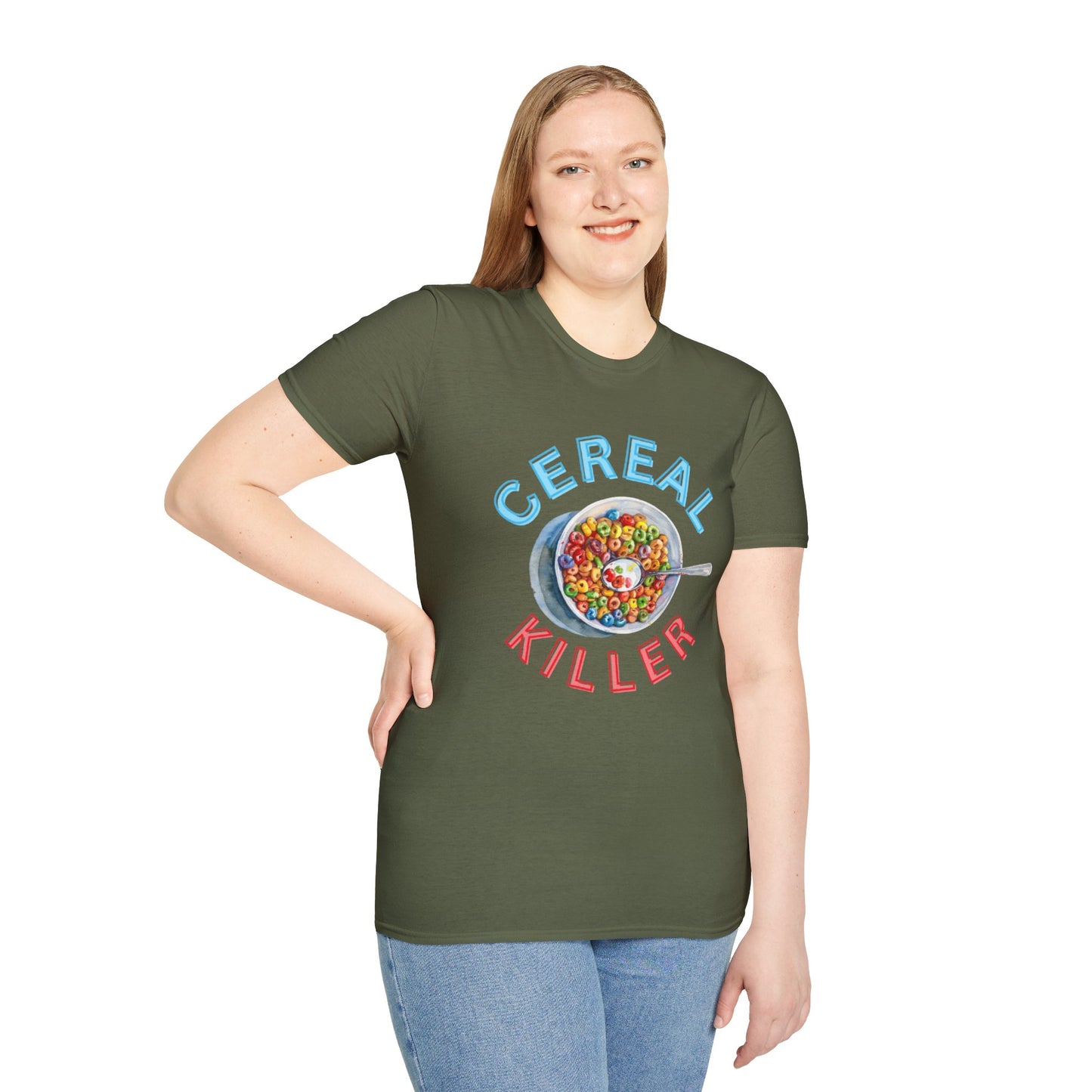 Cereal Killer Unisex Softstyle T-Shirt - Fun Humor Tee for Breakfast Lovers
