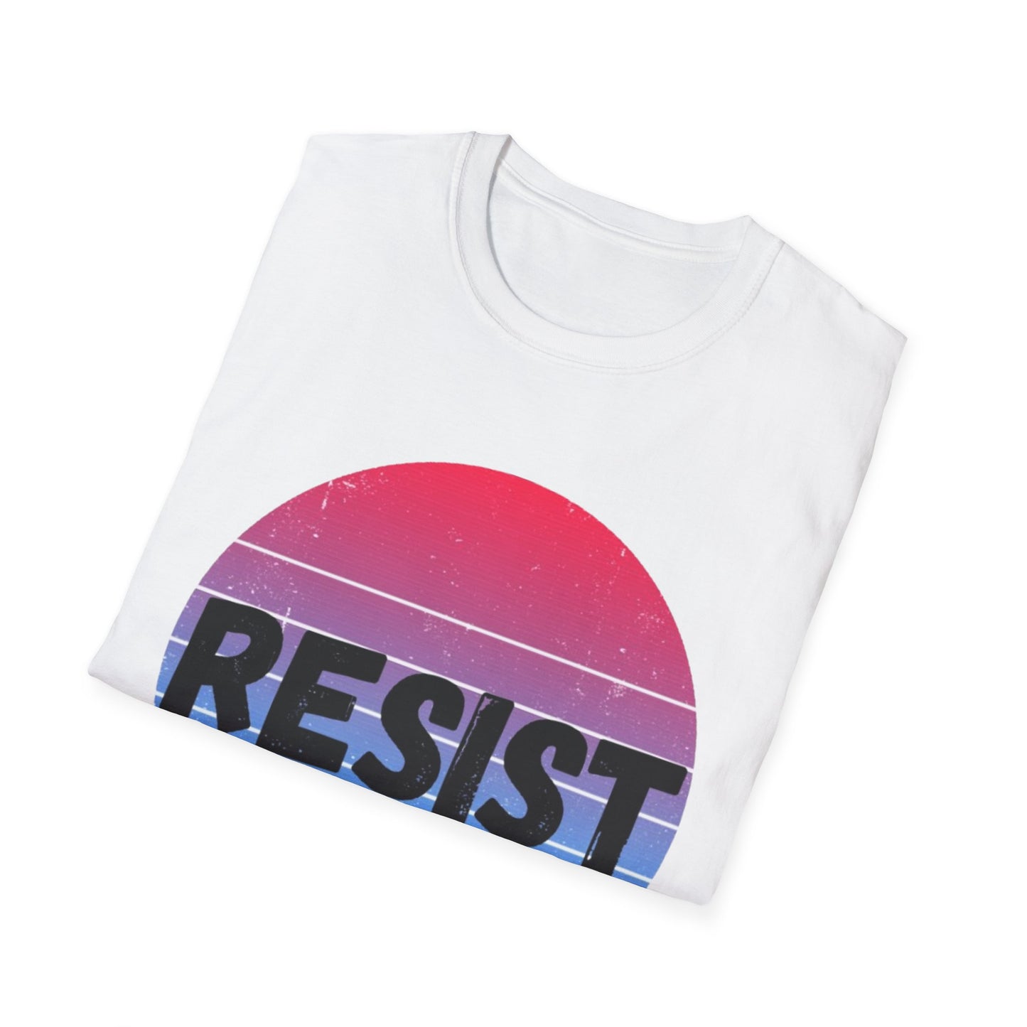 Retro Resist Unisex Softstyle T-Shirt - Bold Graphic Tee for Activists