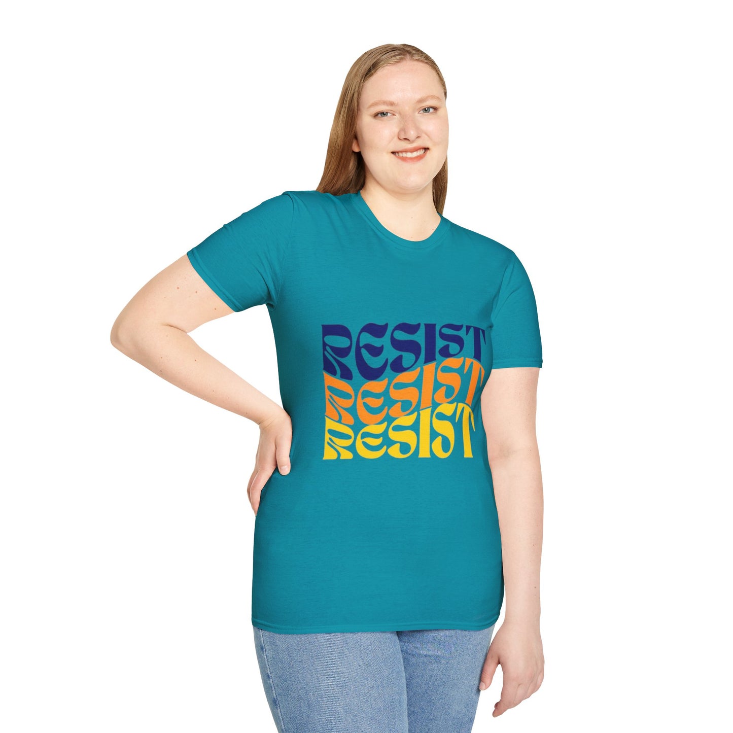 Unisex Softstyle T-Shirt - Bold 'RESIST' Graphic Tee for Activism and Empowerment
