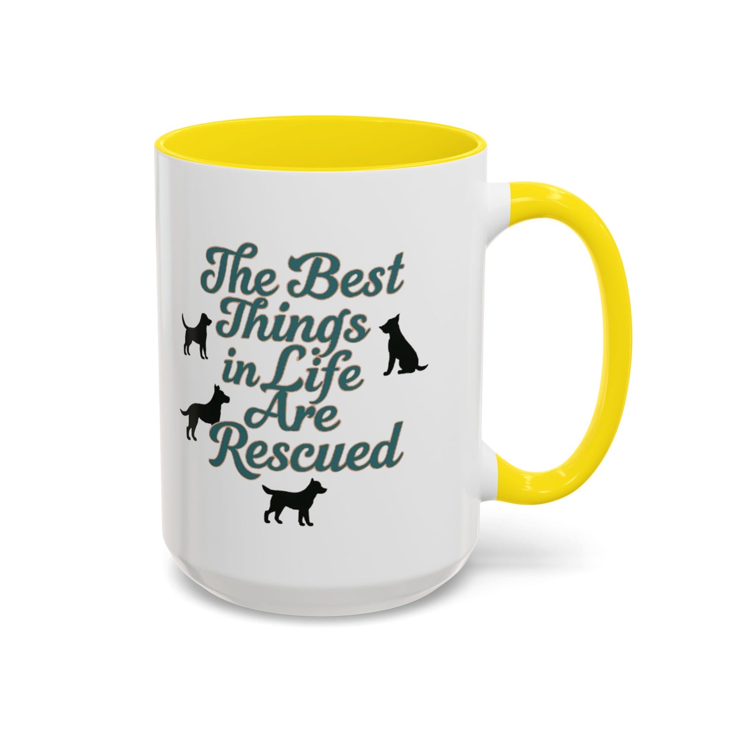 Rescue Dog Coffee Mug, Pet Lover Gift, Animal Adoption Mug, Inspirational Tea Cup, Dog Mom Mug, Black Handle Coffee Cup