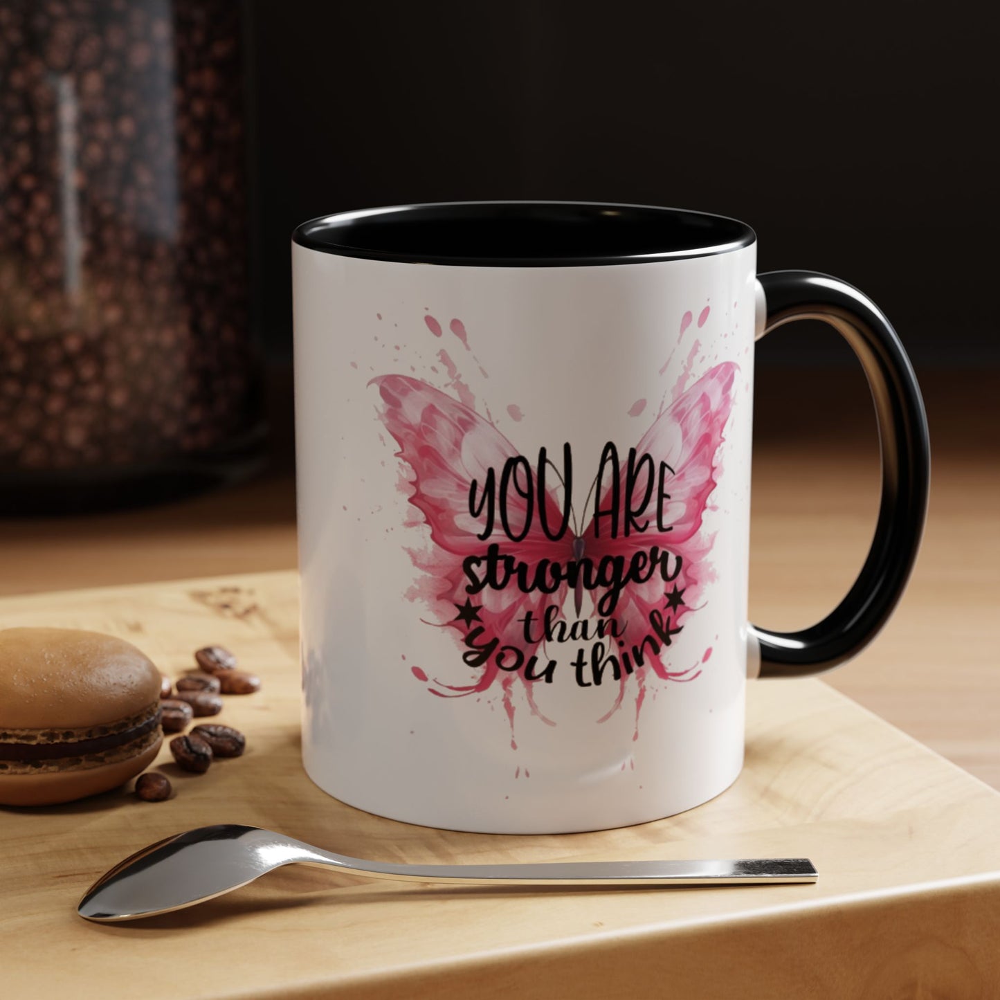 Inspirational Butterfly Coffee Mug, Empowerment Gift, Motivational Drinkware, Self-Care Mug, Butterfly Decor, Pink Mug