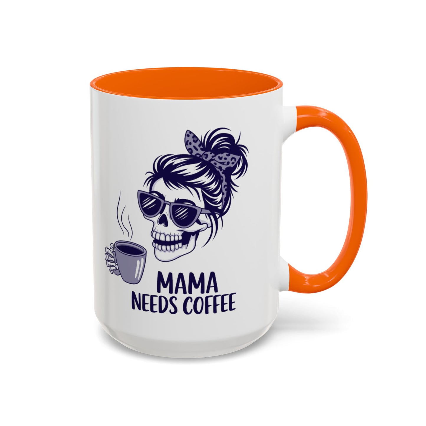 Mama Needs Coffee Skull Mug - Stylish 11/15oz Accent Coffee Mug for Coffee Lovers