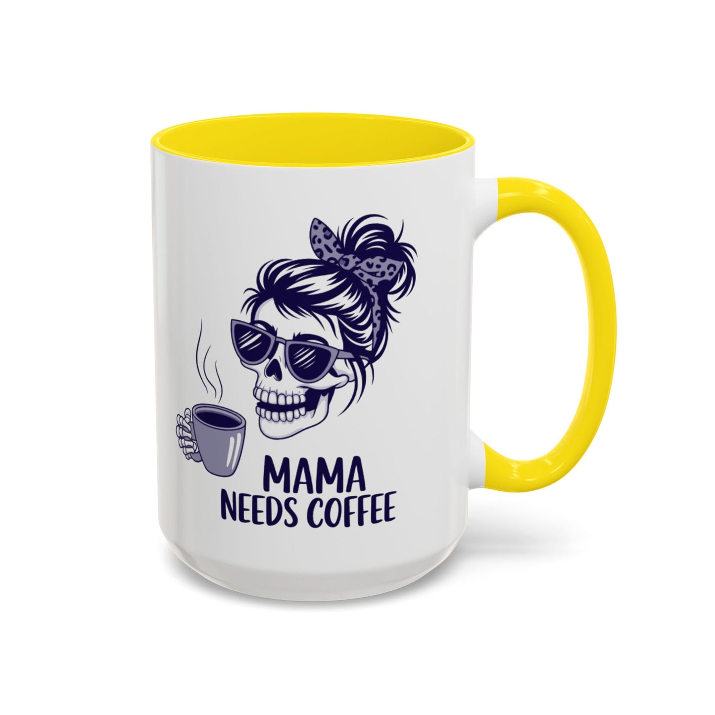 Mama Needs Coffee Skull Mug - Stylish 11/15oz Accent Coffee Mug for Coffee Lovers
