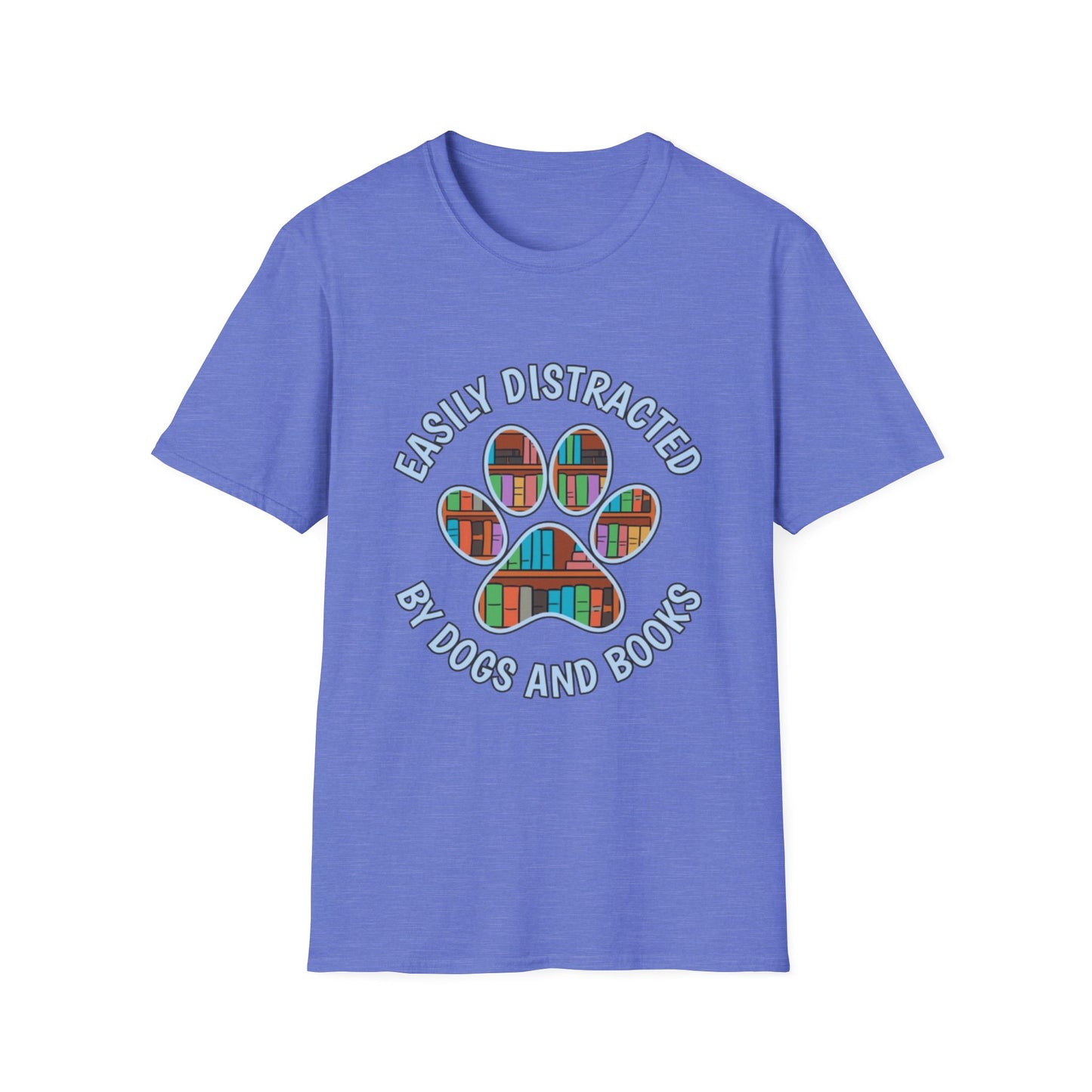 Easily Distracted by Dogs and Books T-Shirt | Unisex Softstyle Tee for Book Lovers, Dog Owners, Pet Lovers, Gifts for Readers, Cute [...]