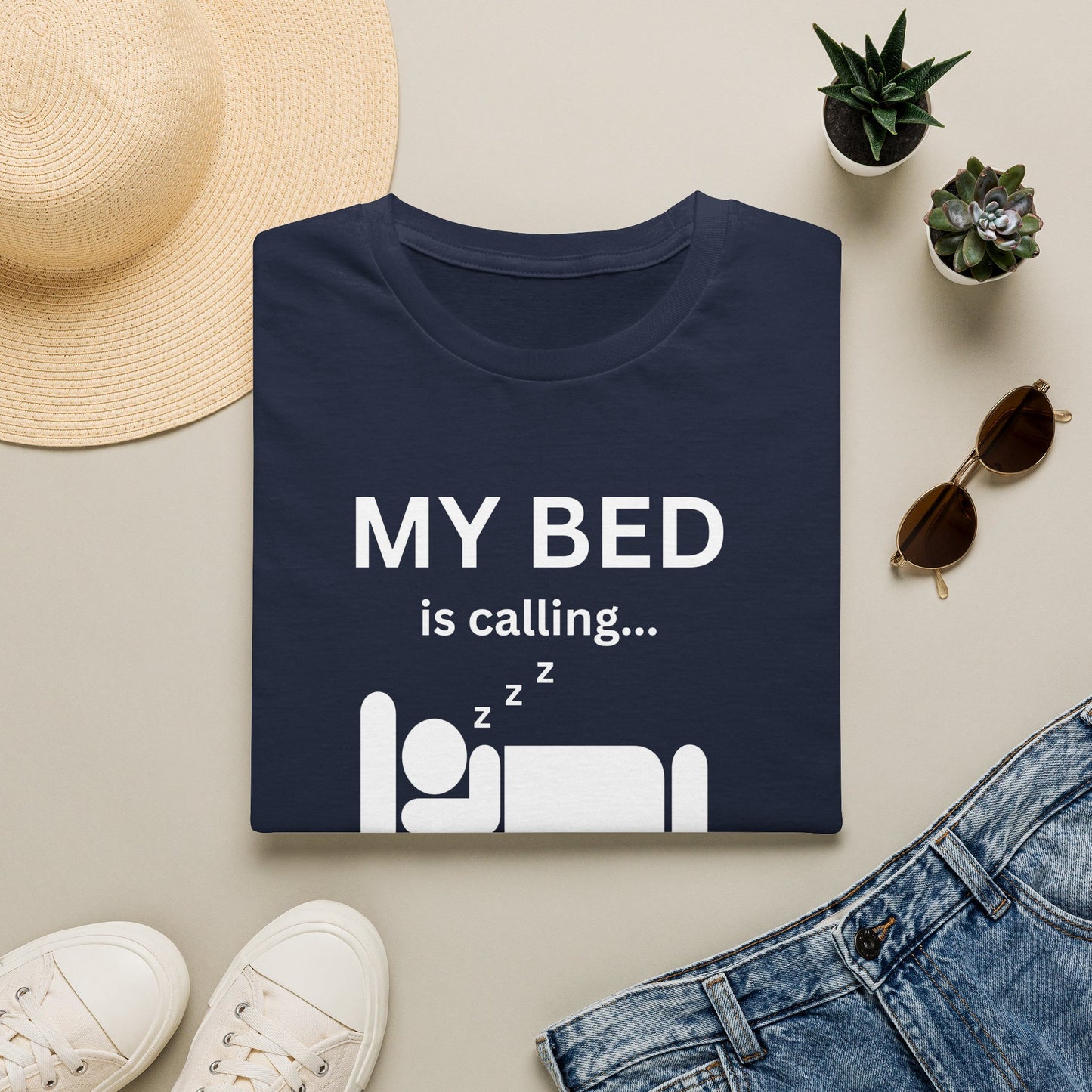 My Bed Is Calling T‑Shirt — Funny Sleep Lover Graphic Tee