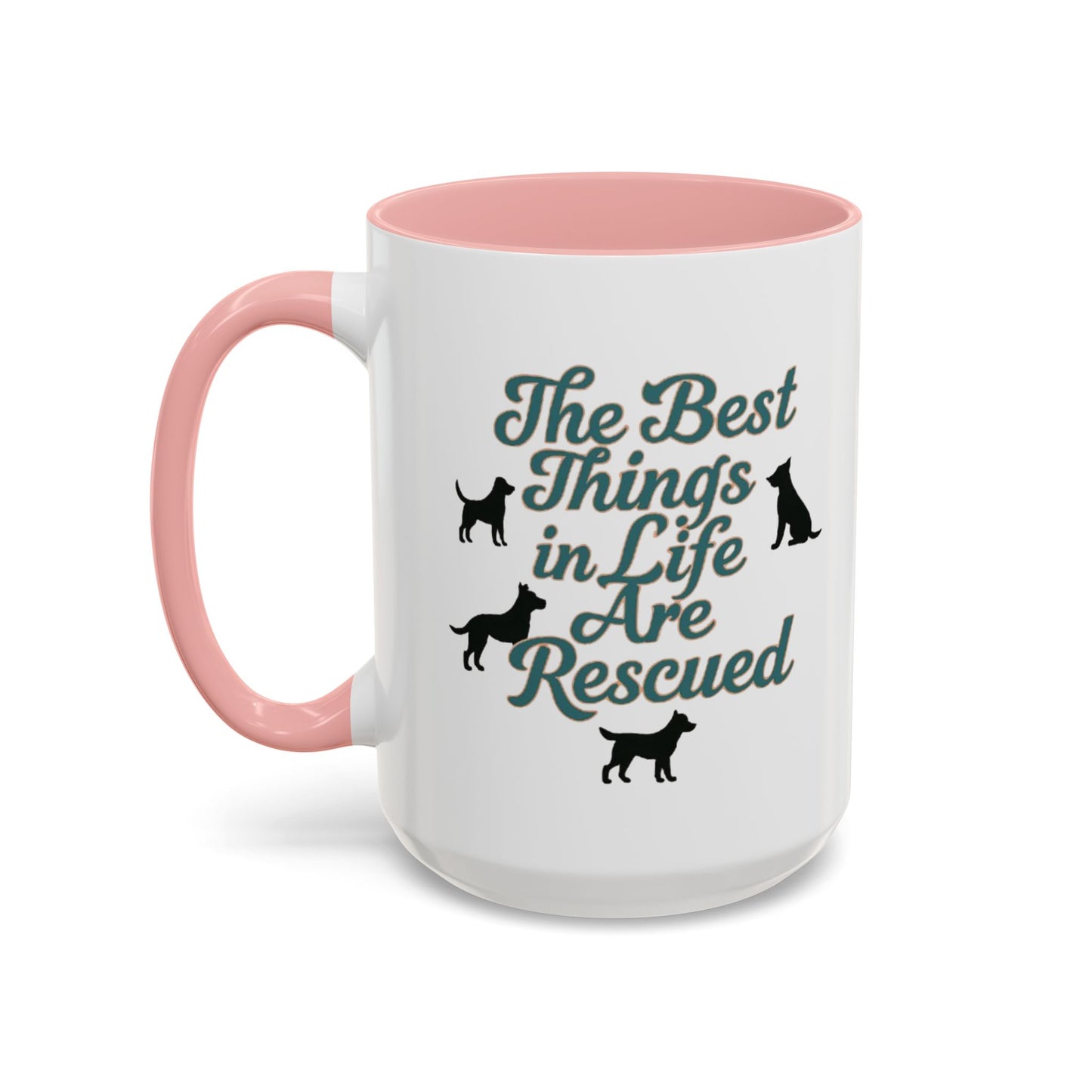 Rescue Dog Coffee Mug, Pet Lover Gift, Animal Adoption Mug, Inspirational Tea Cup, Dog Mom Mug, Black Handle Coffee Cup