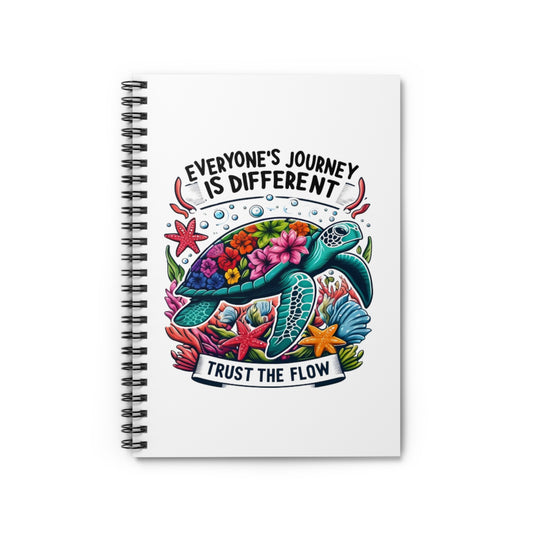 Tropical Turtle Spiral Notebook - Trust the Flow, Inspirational Gifts, Journals for Students, Cute Stationery, Eco-Friendly Notebooks