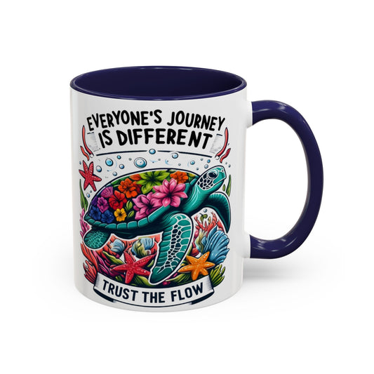 Colorful Inspirational Coffee Mug, Ocean Theme Mug, Motivational Drinkware, Turtle Design, Gift for Nature Lovers