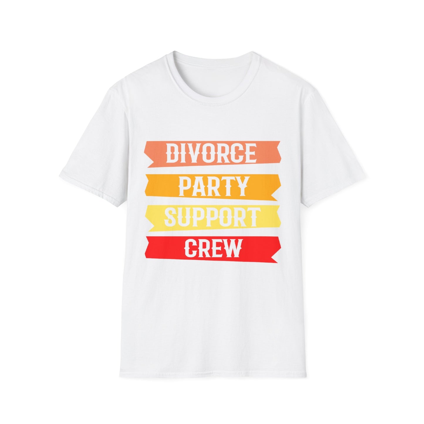 Divorce Party Support Crew T-Shirt | Unisex Softstyle Tee for Celebrating New Beginnings