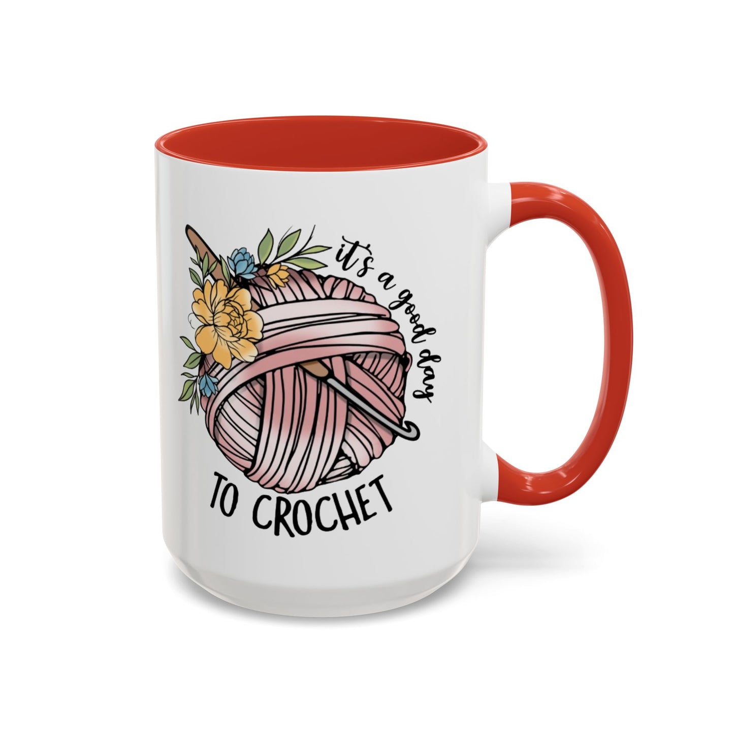 Crochet Lover's Accent Coffee Mug - Perfect Gift for Crafters, Yarn Enthusiasts, Mother's Day, Birthday, or Just Because!