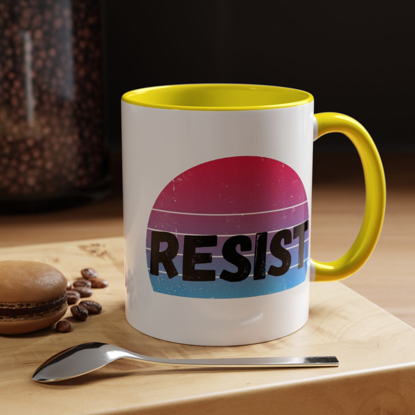 Colorful Resist Coffee Mug, Motivational Mug for Empowerment, Perfect Gift for Activists, Inspirational Kitchenware, 11oz 15oz