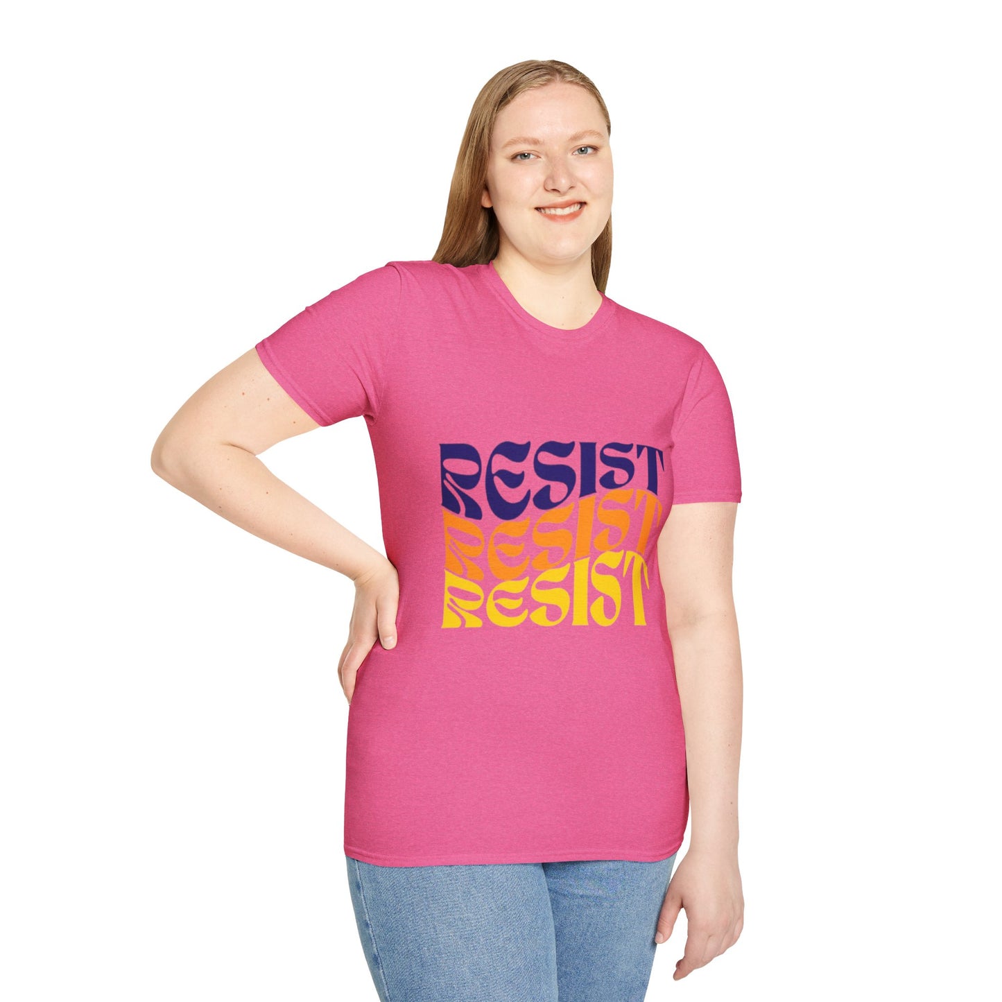 Unisex Softstyle T-Shirt - Bold 'RESIST' Graphic Tee for Activism and Empowerment