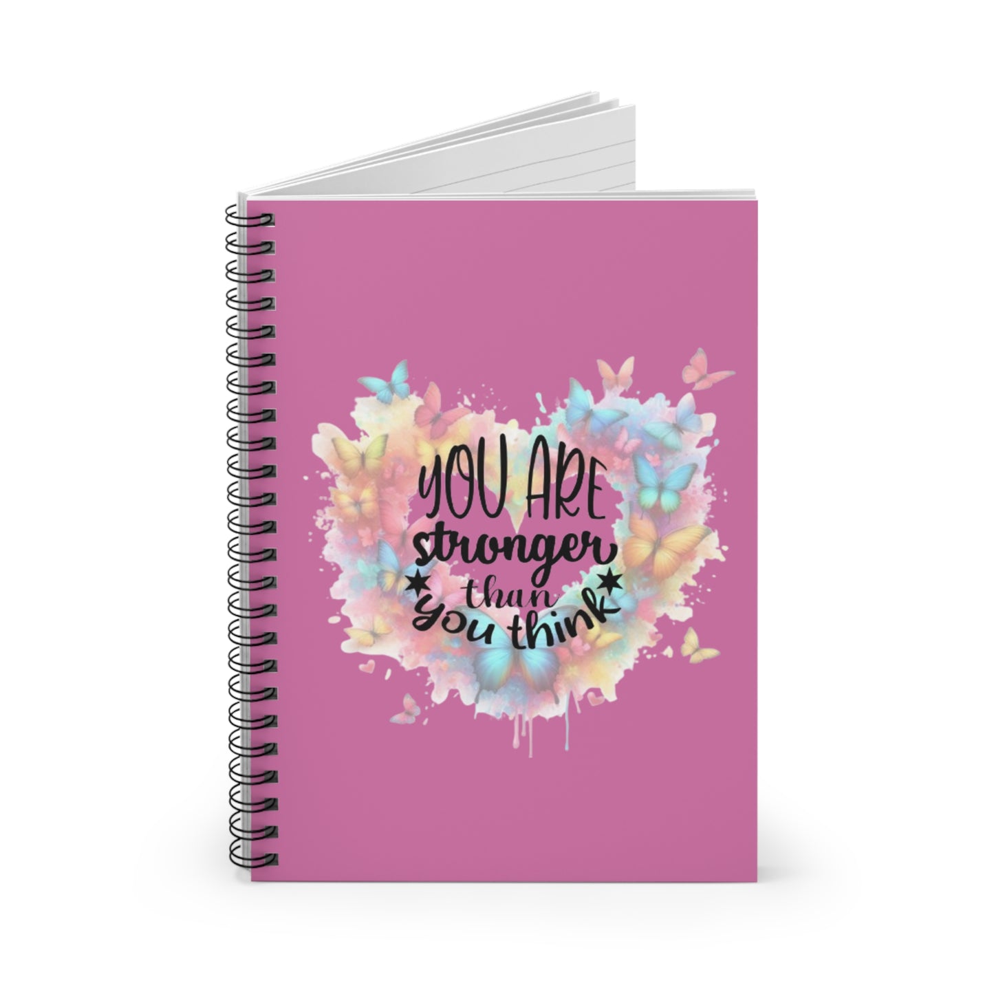 Inspirational Spiral Notebook - "You Are Stronger Than You Think"