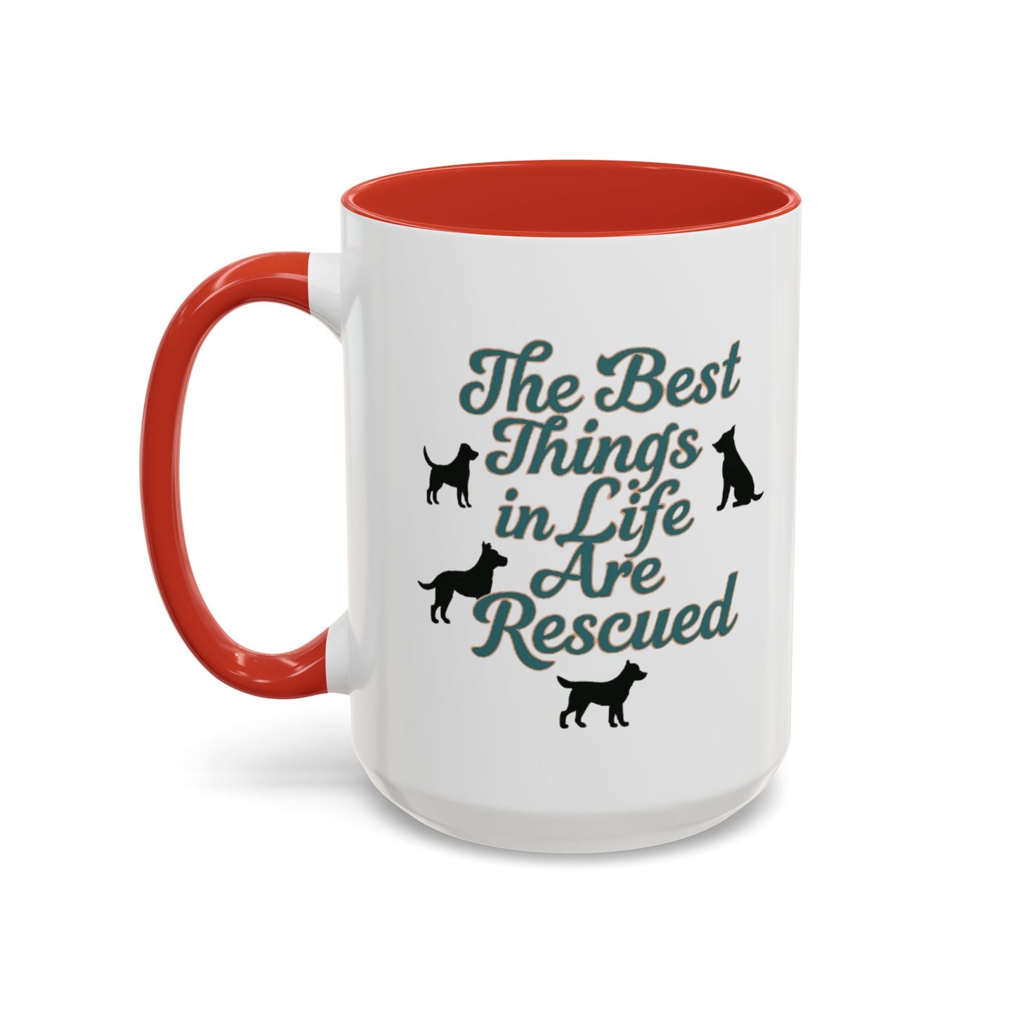 Rescue Dog Coffee Mug, Pet Lover Gift, Animal Adoption Mug, Inspirational Tea Cup, Dog Mom Mug, Black Handle Coffee Cup