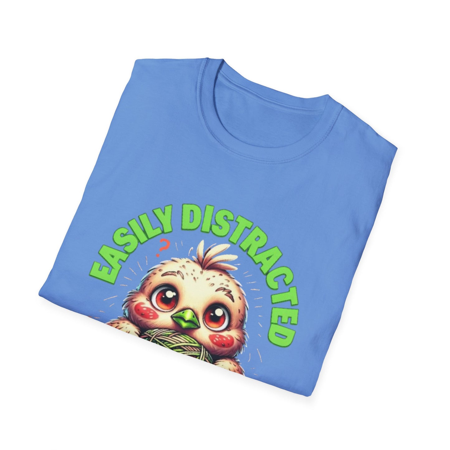 Easily Distracted by Yarn T-Shirt – Cute Unisex Softstyle Tee for Crafters