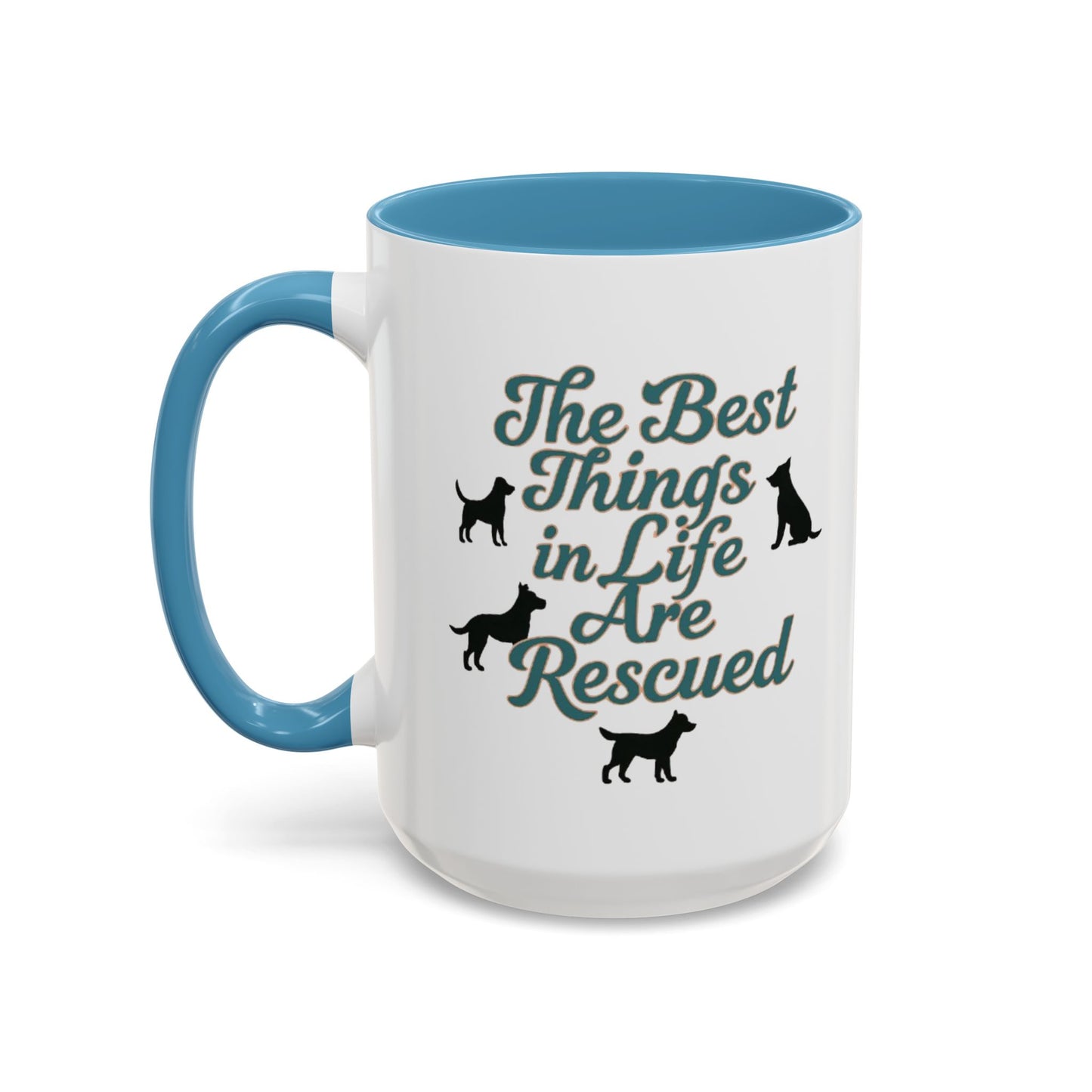 Rescue Dog Coffee Mug, Pet Lover Gift, Animal Adoption Mug, Inspirational Tea Cup, Dog Mom Mug, Black Handle Coffee Cup