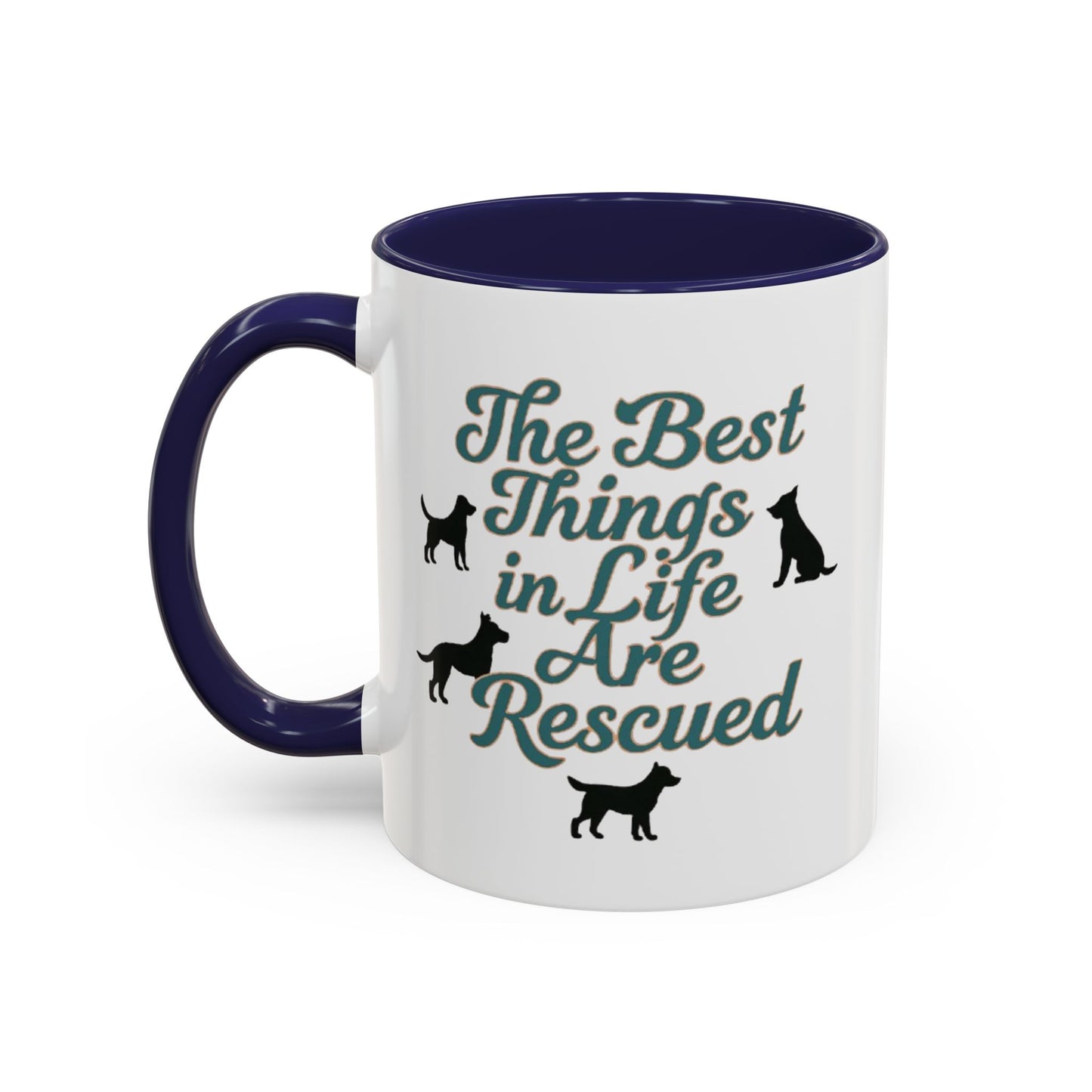 Rescue Dog Coffee Mug, Pet Lover Gift, Animal Adoption Mug, Inspirational Tea Cup, Dog Mom Mug, Black Handle Coffee Cup