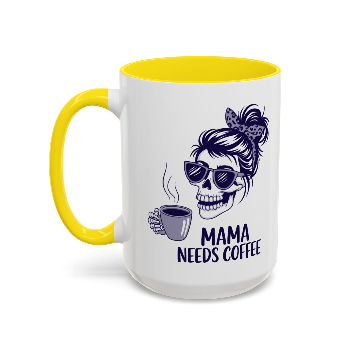 Mama Needs Coffee Skull Mug - Stylish 11/15oz Accent Coffee Mug for Coffee Lovers
