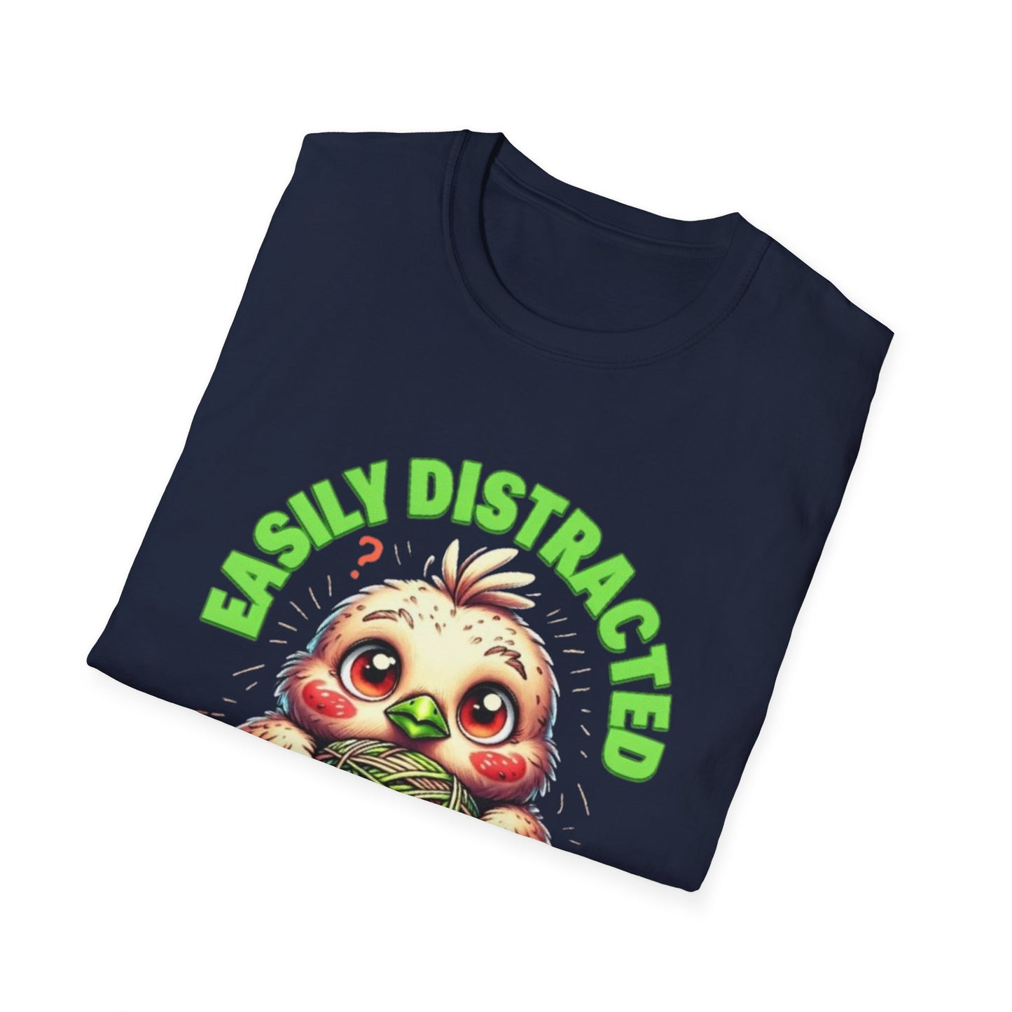 Easily Distracted by Yarn T-Shirt – Cute Unisex Softstyle Tee for Crafters