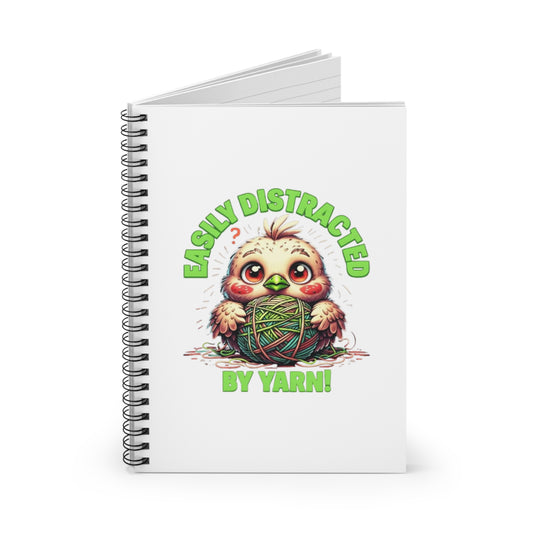 Whimsical Yarn Notebook - Easily Distracted by Yarn, Cute Writing Journal, Perfect Gift for Crafters, Knitting Enthusiasts, Creative [...]