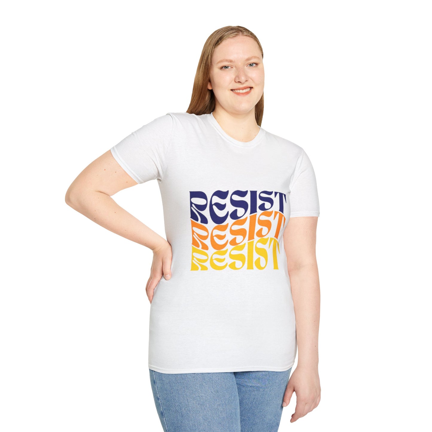 Unisex Softstyle T-Shirt - Bold 'RESIST' Graphic Tee for Activism and Empowerment