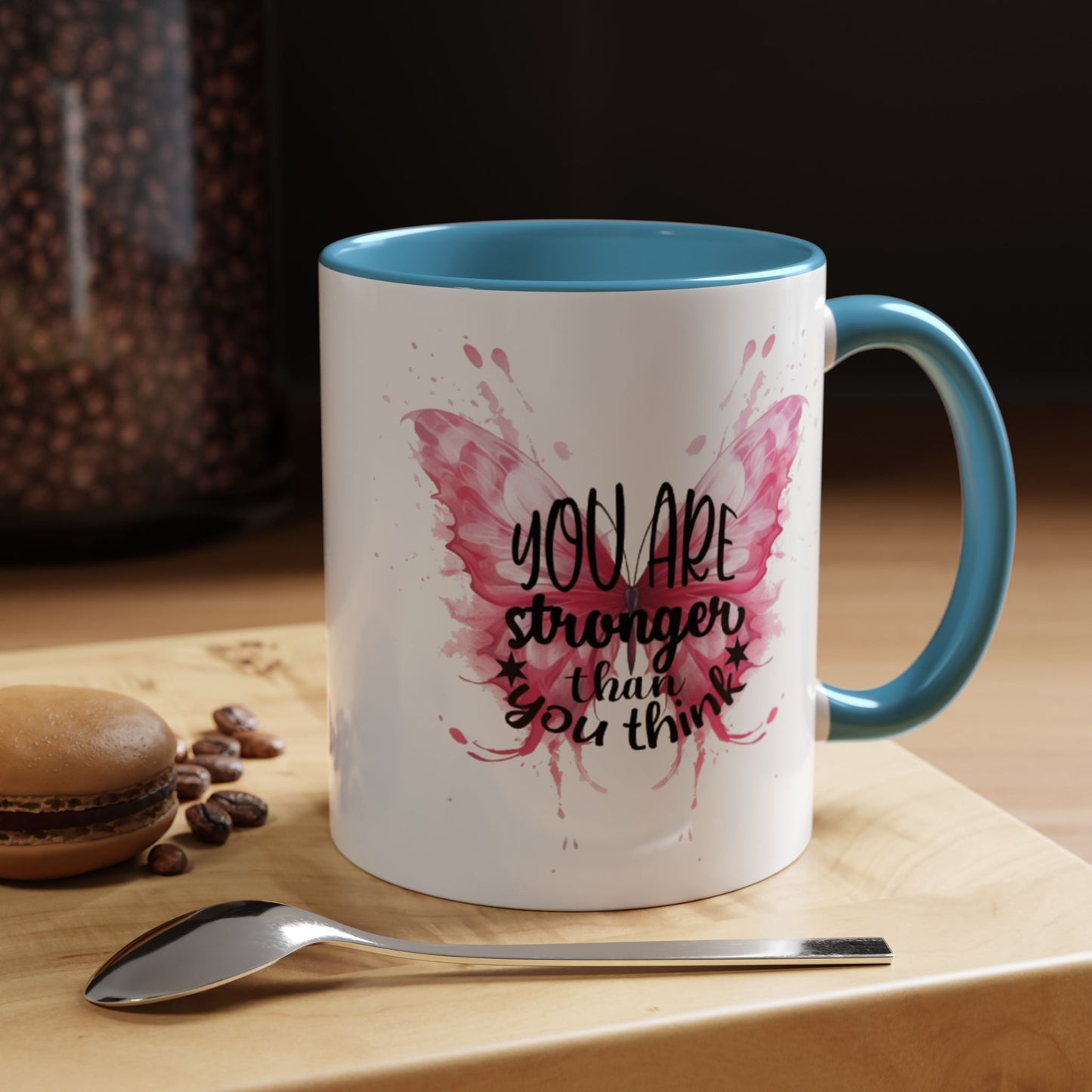 Inspirational Butterfly Coffee Mug, Empowerment Gift, Motivational Drinkware, Self-Care Mug, Butterfly Decor, Pink Mug