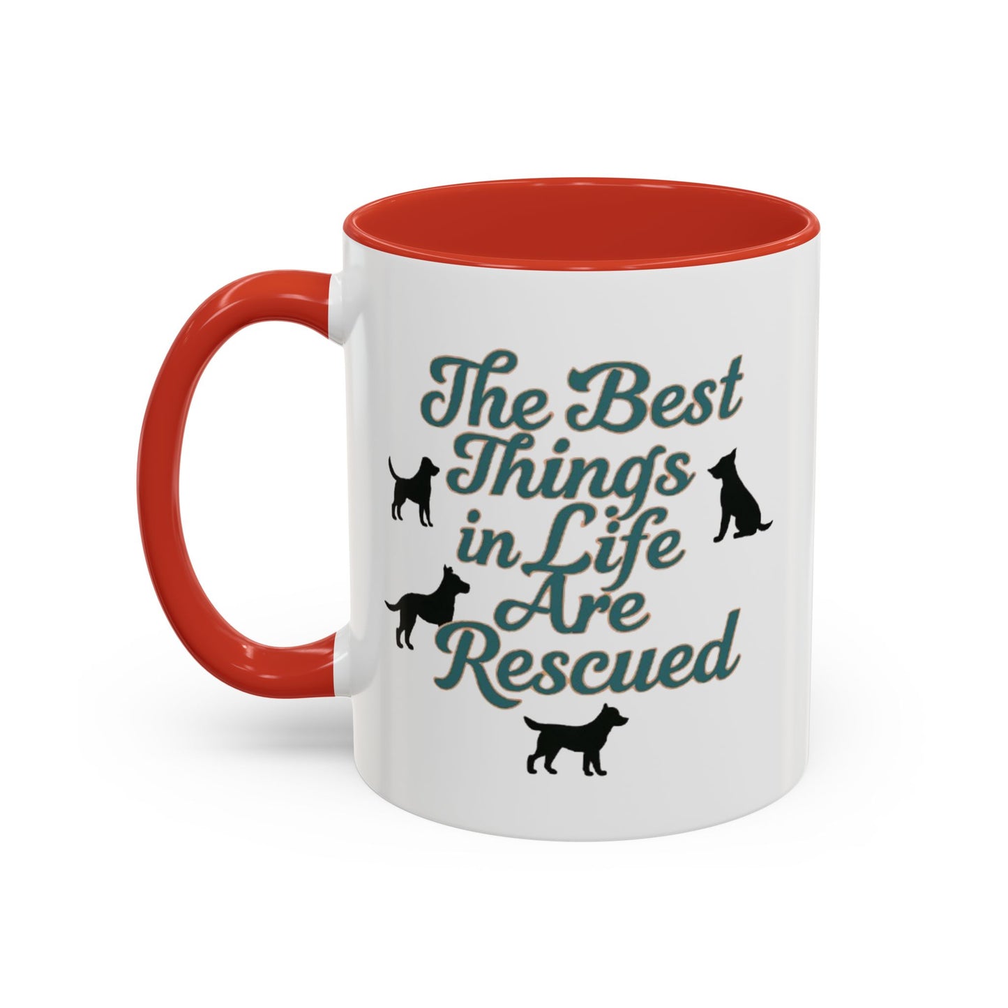 Rescue Dog Coffee Mug, Pet Lover Gift, Animal Adoption Mug, Inspirational Tea Cup, Dog Mom Mug, Black Handle Coffee Cup