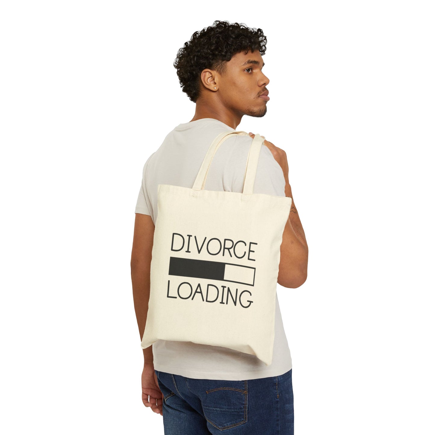 Divorce Loading Cotton Canvas Tote Bag, Funny Gift, Eco-Friendly Tote, Divorce Humor, Novelty Bag, Self-Care Accessory