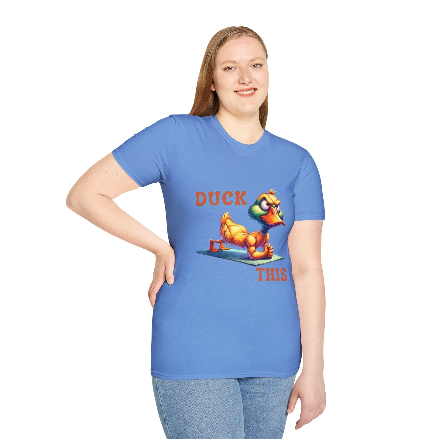 Funny Duck Gym Unisex Softstyle T-Shirt - Perfect for Fitness Lovers & Gift Giving