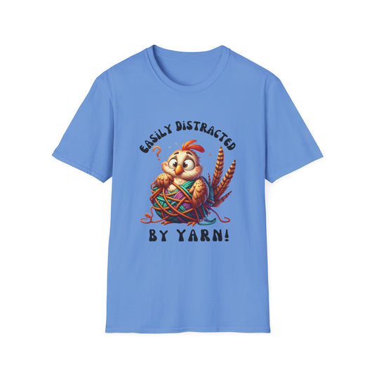 Easily Distracted By Yarn Unisex Softstyle T-Shirt for Yarn Lovers