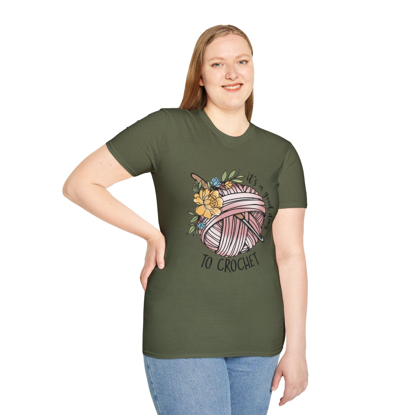 Crochet Lover's Unisex Softstyle T-Shirt - Perfect Gift for Crafters, Summer Tee, Handmade Art Apparel, Yarn Enthusiasts, Crochet Day!
