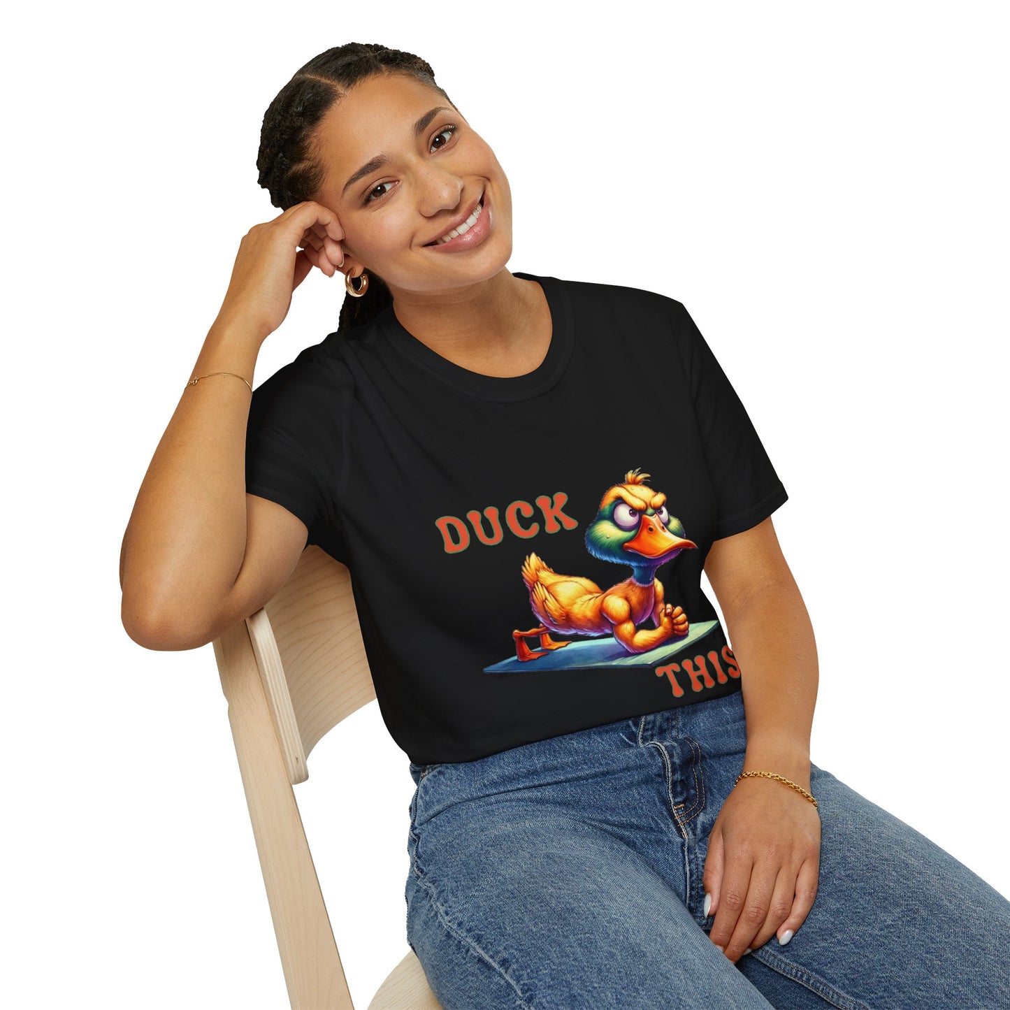 Funny Duck Gym Unisex Softstyle T-Shirt - Perfect for Fitness Lovers & Gift Giving