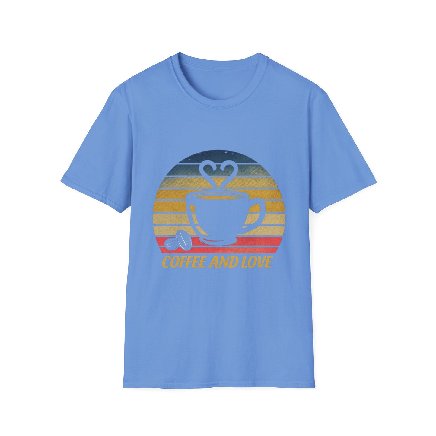 Coffee and Love Unisex T-Shirt - Softstyle Retro Design for Coffee Lovers