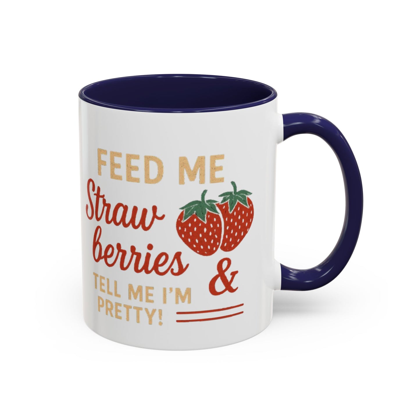 Cute Strawberry Themed Accent Coffee Mug - Perfect for Gifts, Home, Kitchen, Birthday, Fun Quotes