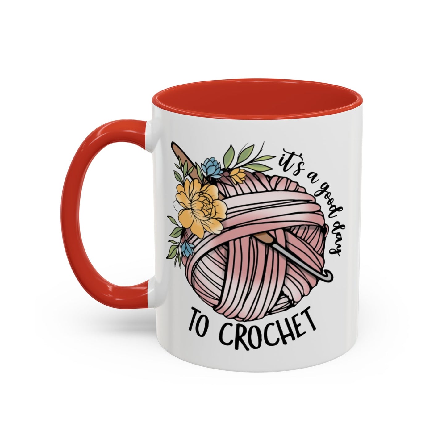 Crochet Lover's Accent Coffee Mug - Perfect Gift for Crafters, Yarn Enthusiasts, Mother's Day, Birthday, or Just Because!