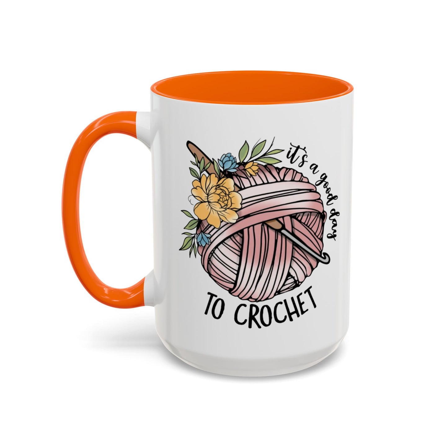 Crochet Lover's Accent Coffee Mug - Perfect Gift for Crafters, Yarn Enthusiasts, Mother's Day, Birthday, or Just Because!