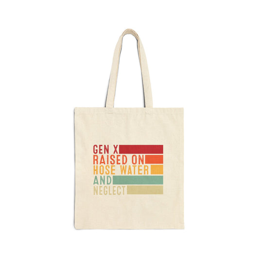 Gen X Nostalgia Cotton Canvas Tote Bag, Eco-Friendly Shopping Bag, Gift for Gen Xers, Casual Tote, Vintage Inspired