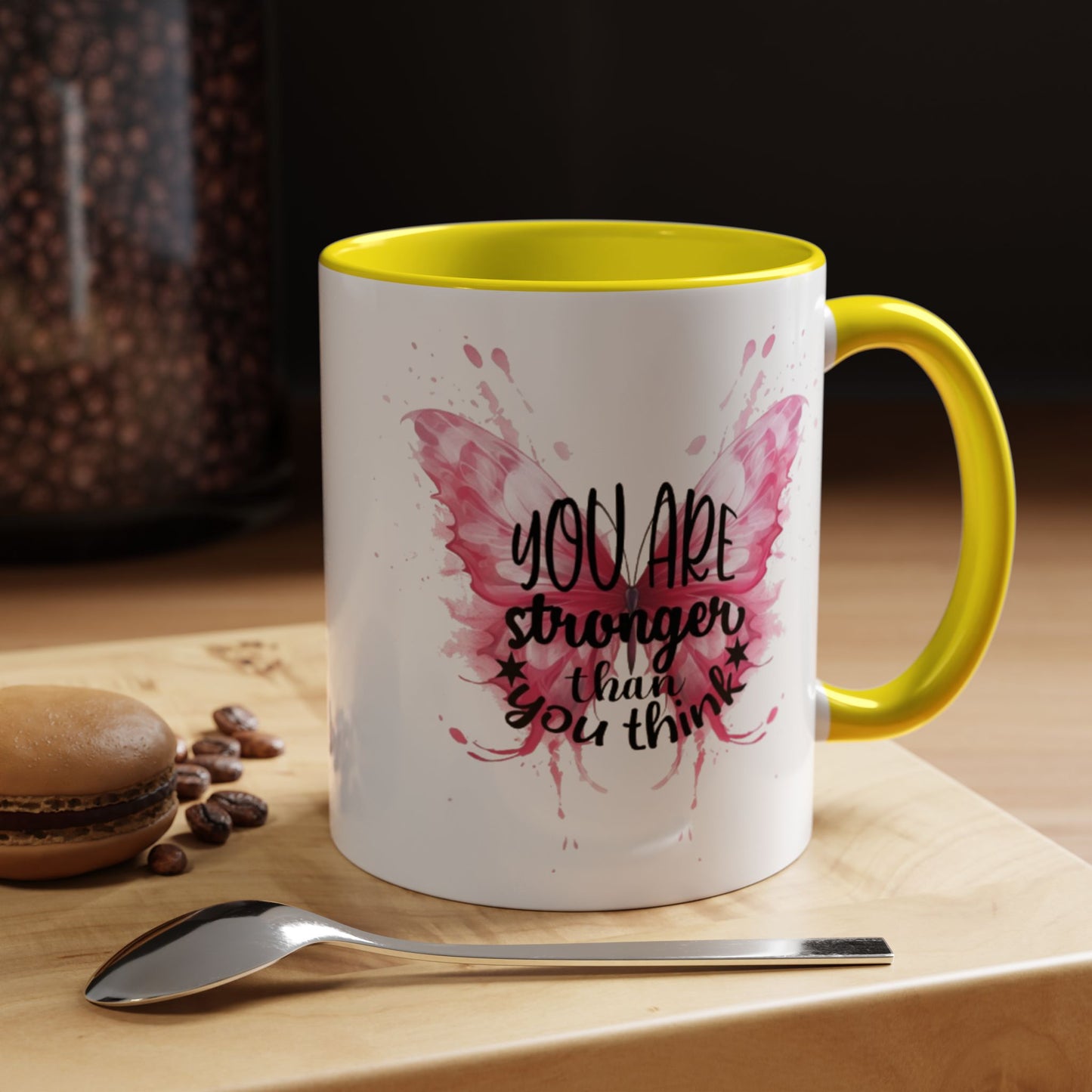 Inspirational Butterfly Coffee Mug, Empowerment Gift, Motivational Drinkware, Self-Care Mug, Butterfly Decor, Pink Mug
