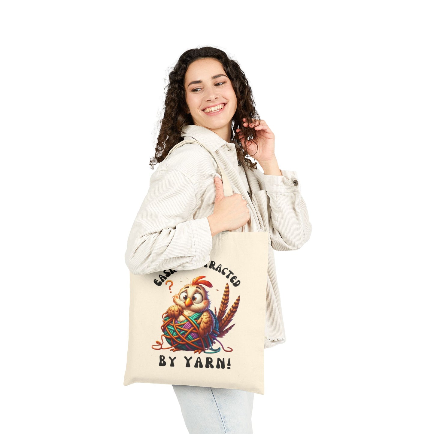 Easily Distracted by Yarn Tote Bag - Perfect Gift for Knitters and Crafters