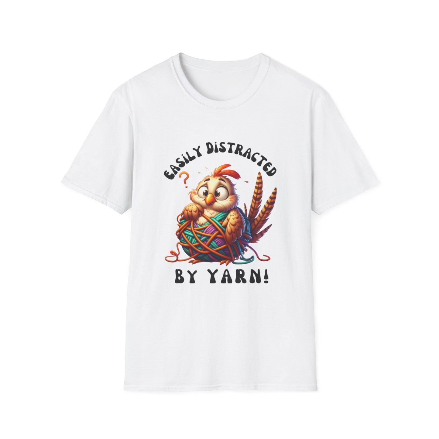 Easily Distracted By Yarn Unisex Softstyle T-Shirt for Yarn Lovers