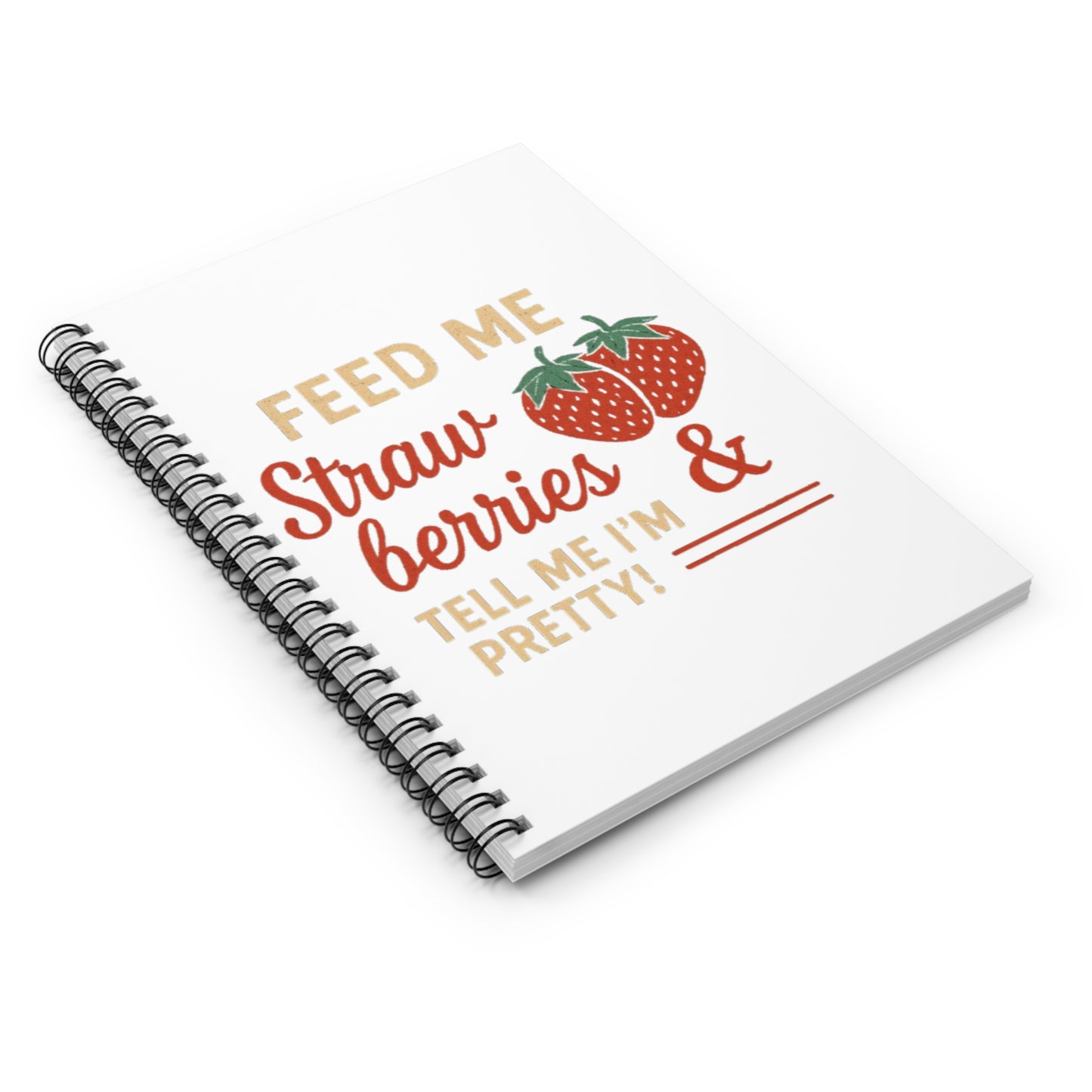 Cute Strawberry Themed Spiral Notebook - Perfect for Journaling, School, Gifts, Motivational Quotes, and Summer Vibes