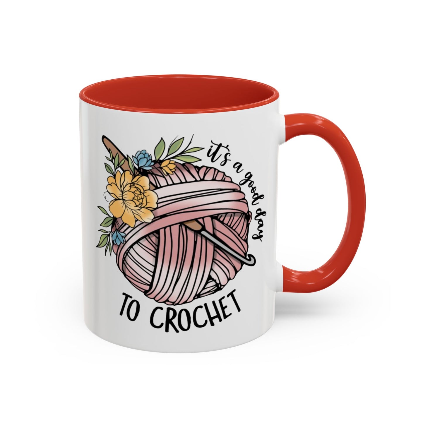Crochet Lover's Accent Coffee Mug - Perfect Gift for Crafters, Yarn Enthusiasts, Mother's Day, Birthday, or Just Because!