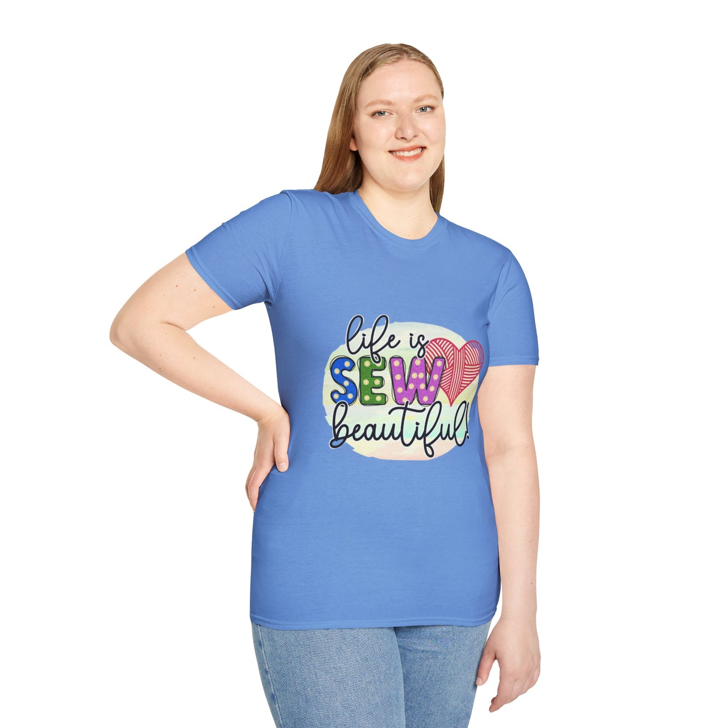 Sewing Enthusiast T-Shirt - Life is Sew Beautiful, Gift for Sewers, Craft Lovers, Quilters, DIY Apparel, Sewing Gifts